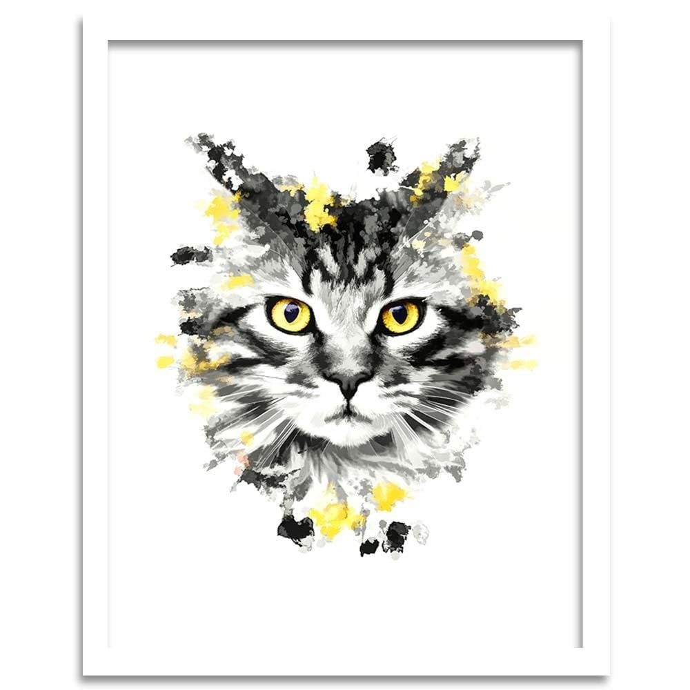 Glezna baltā rāmī - The Cat Home Trends DECO