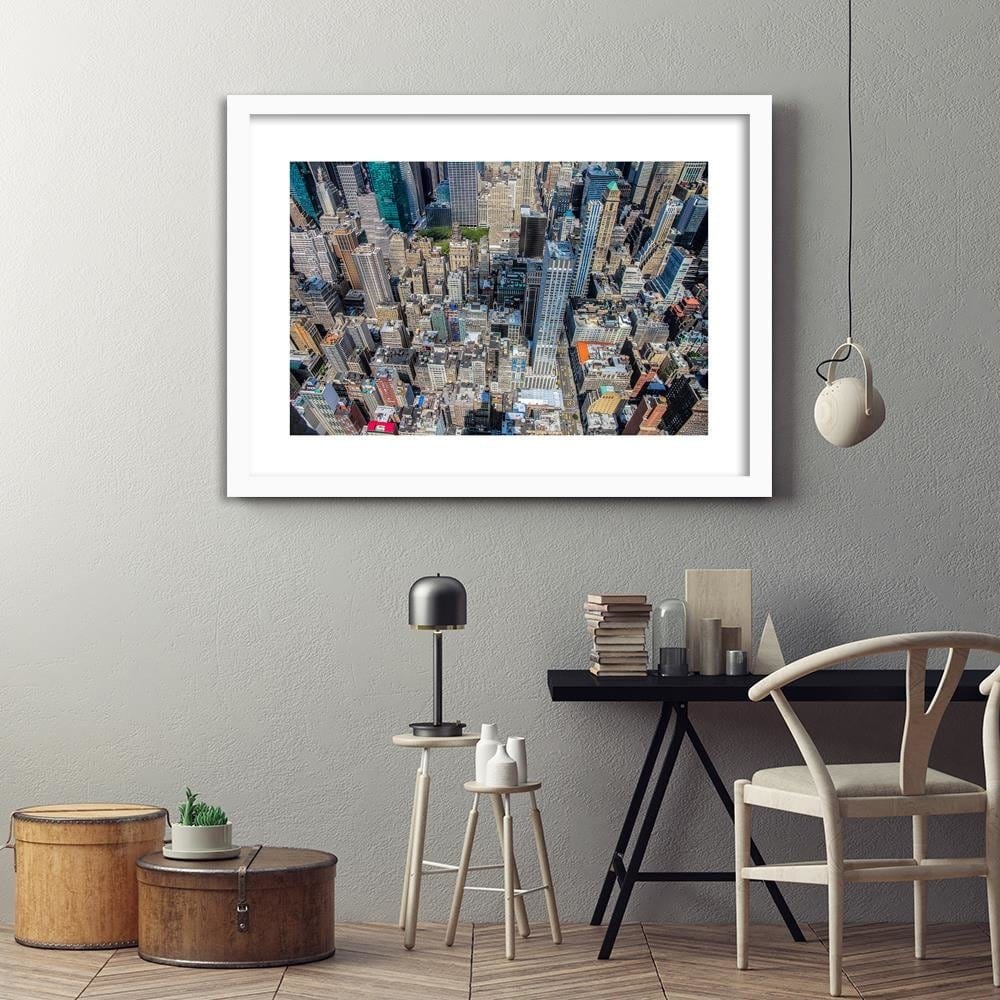 Glezna baltā rāmī - The City Of Modern Skyscrapers Home Trends DECO