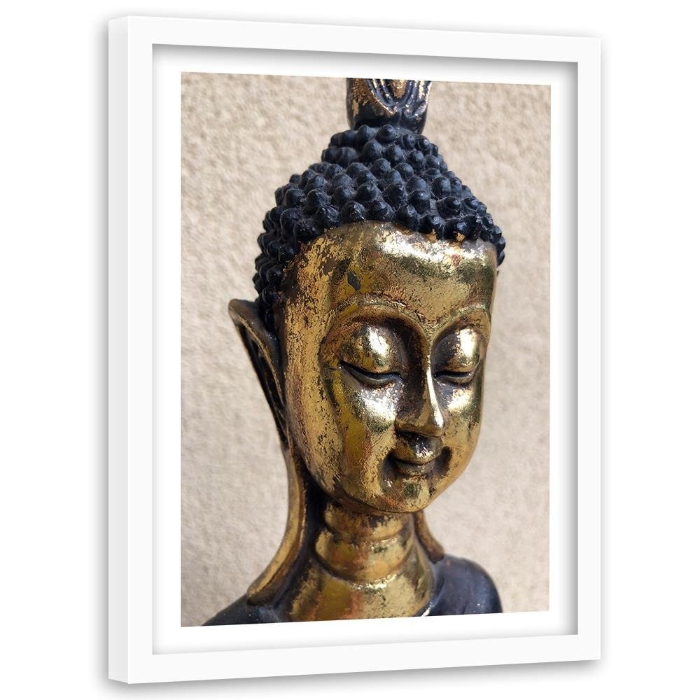Glezna baltā rāmī - The Face Of The Golden Buddha Home Trends DECO
