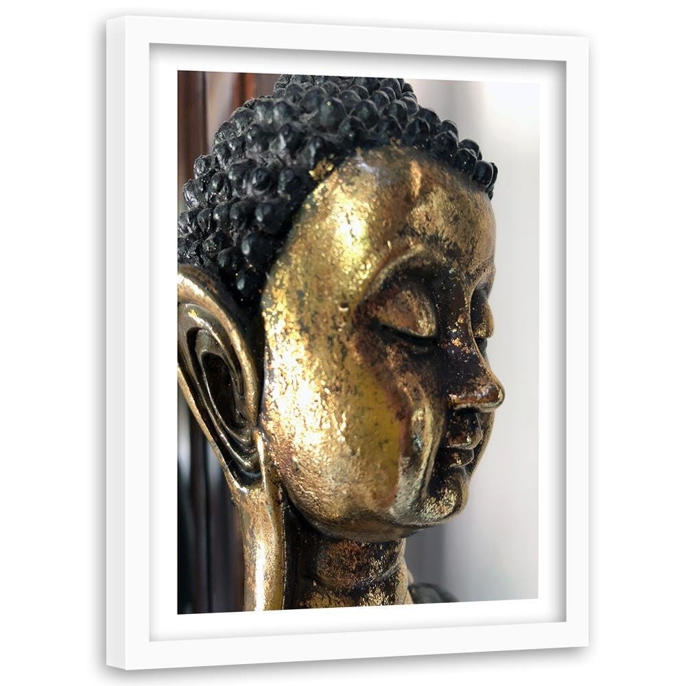 Glezna baltā rāmī - The Face Of The Golden Buddha Home Trends DECO