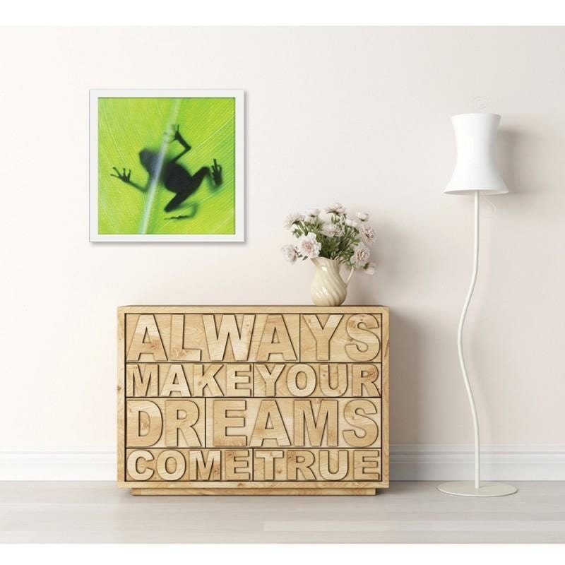 Glezna baltā rāmī - The frog on the green leaf Home Trends DECO