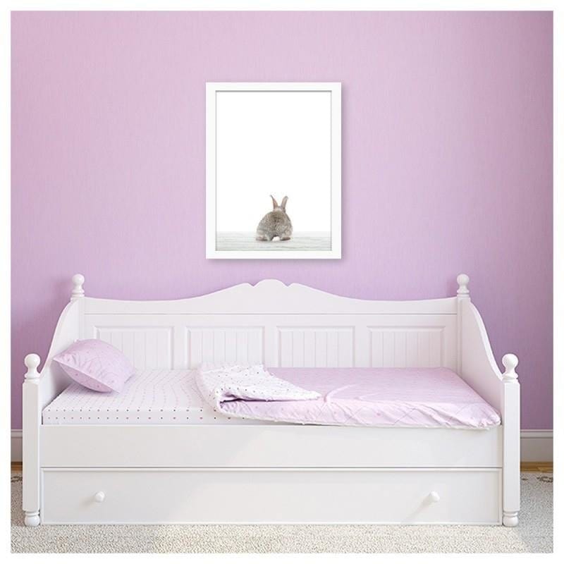 Glezna baltā rāmī - The hare in the back Home Trends DECO