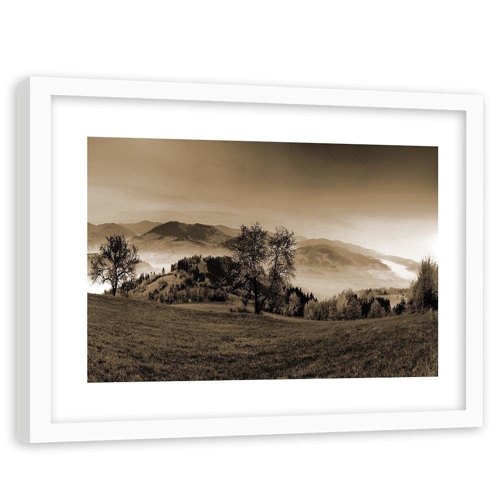 Glezna baltā rāmī - The Hills Of Autumn Trees 1 Home Trends DECO