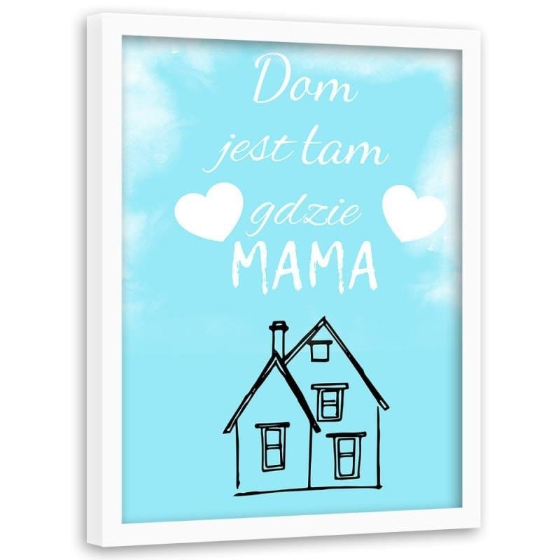 Glezna baltā rāmī - The house is over there. Home Trends DECO