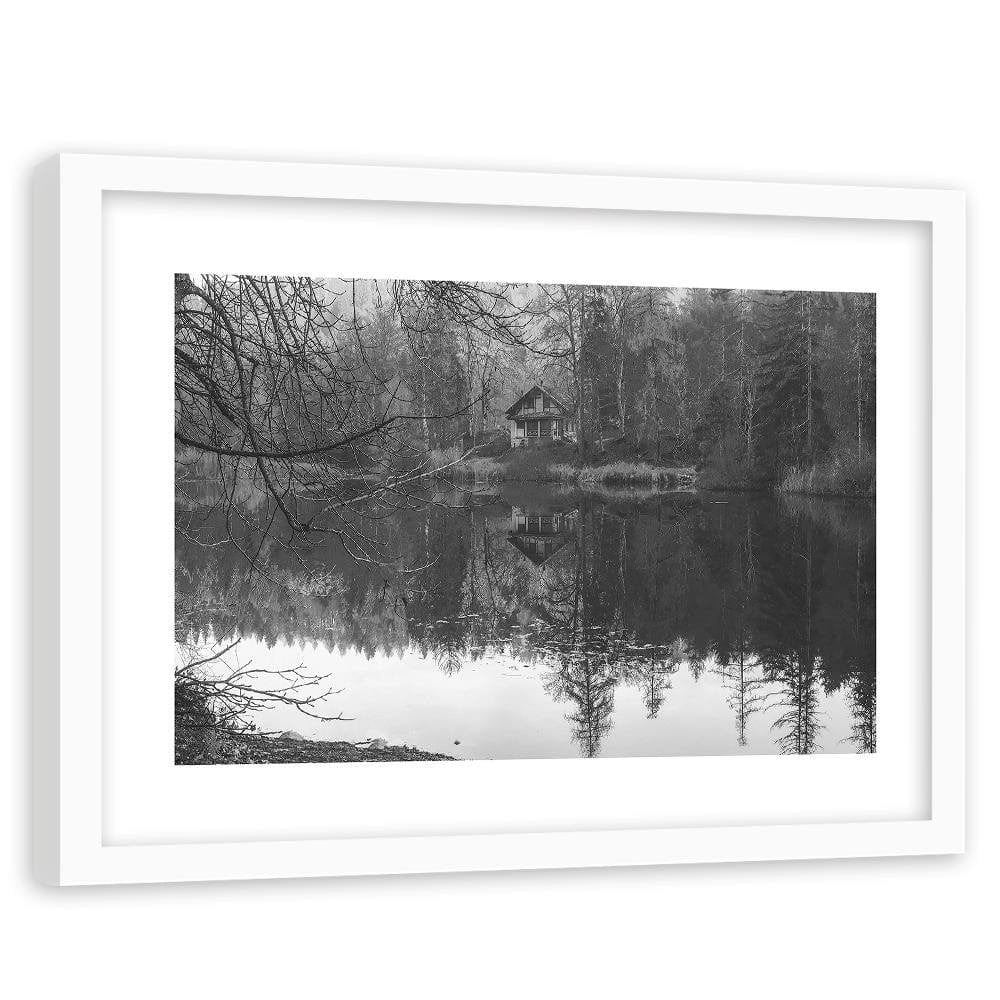 Glezna baltā rāmī - The Lake House 2 Home Trends DECO