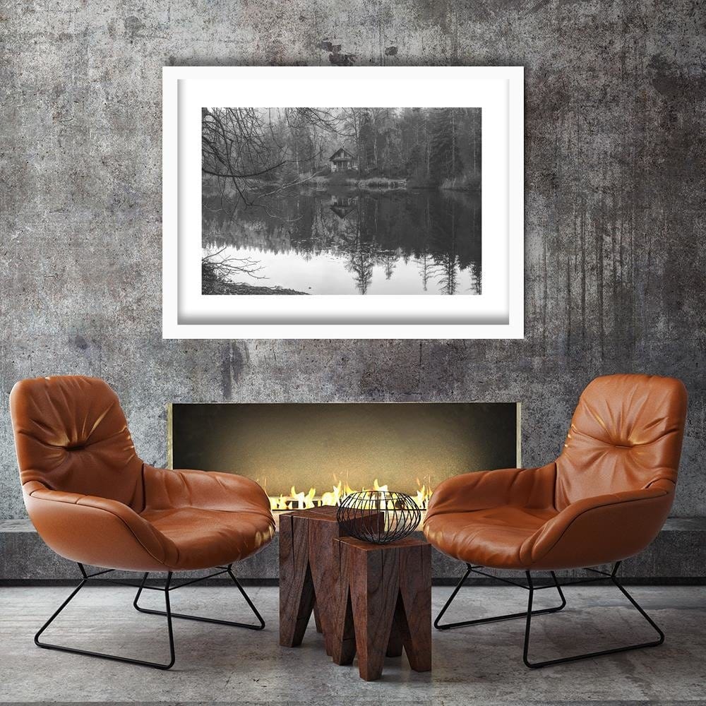 Glezna baltā rāmī - The Lake House 2 Home Trends DECO