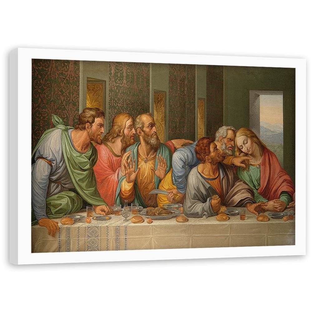 Glezna baltā rāmī - The Last Supper By Leonardo Da Vinci Home Trends DECO