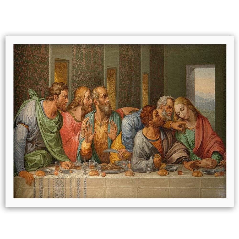 Glezna baltā rāmī - The Last Supper By Leonardo Da Vinci Home Trends DECO