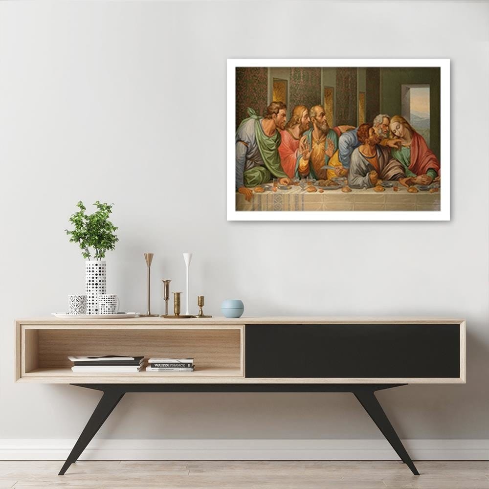 Glezna baltā rāmī - The Last Supper By Leonardo Da Vinci  Home Trends DECO