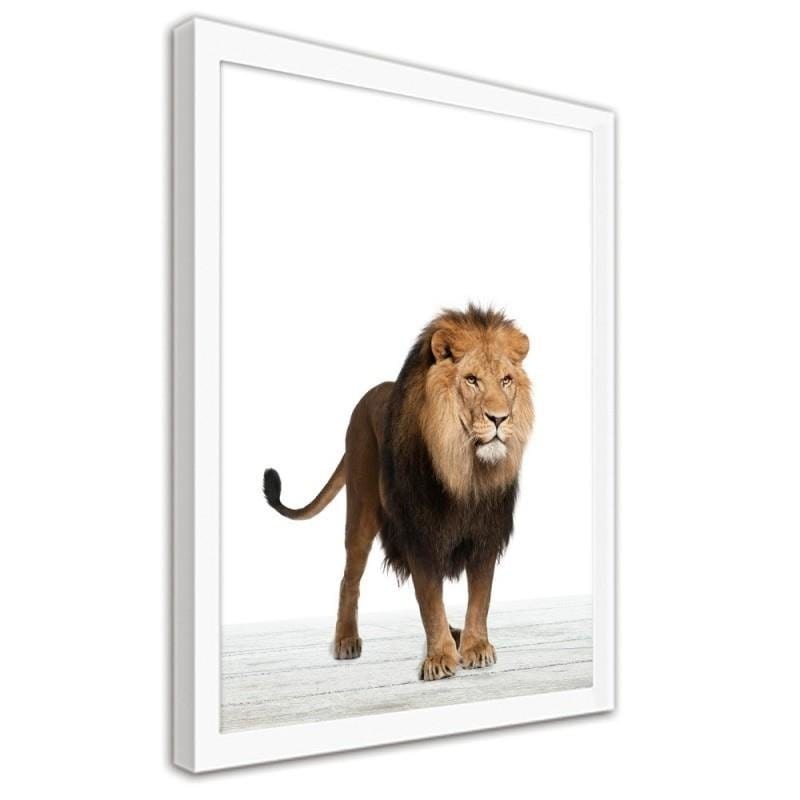 Glezna baltā rāmī - The lion Home Trends DECO
