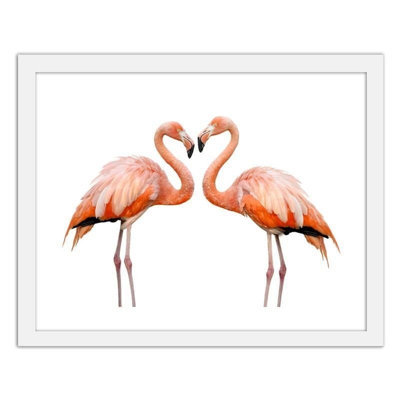 Glezna baltā rāmī - The love of two flamingos Home Trends DECO