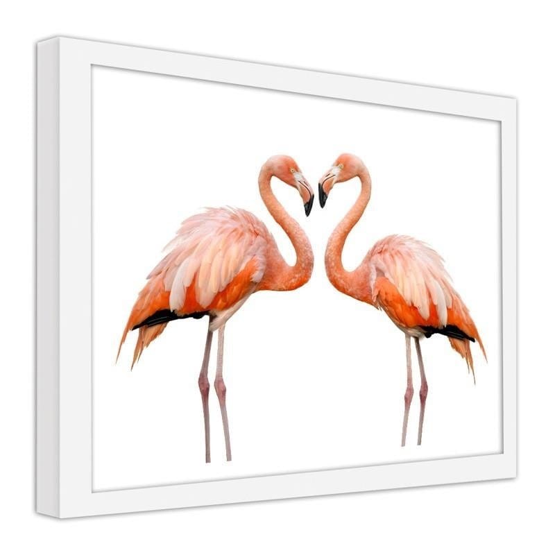Glezna baltā rāmī - The love of two flamingos Home Trends DECO