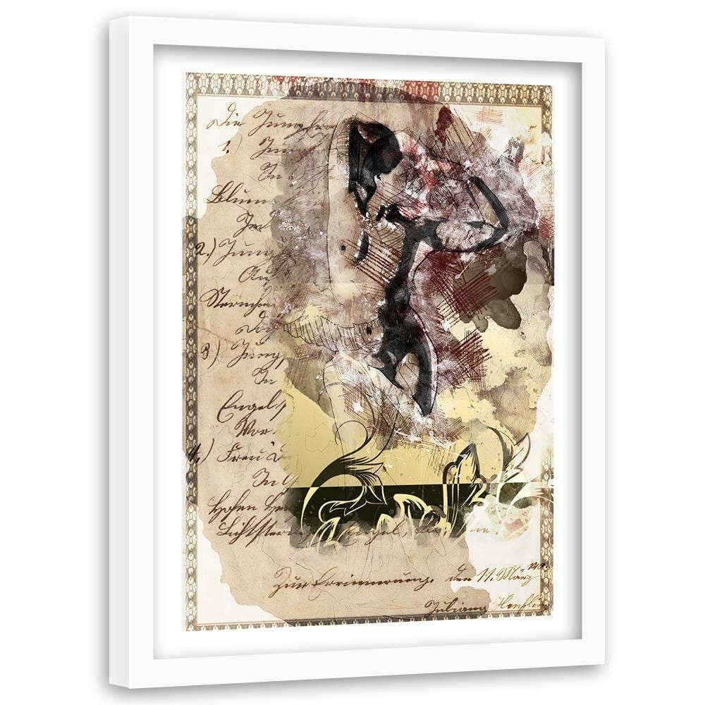 Glezna baltā rāmī - The Naked Body Of A Woman Abstraction Home Trends DECO
