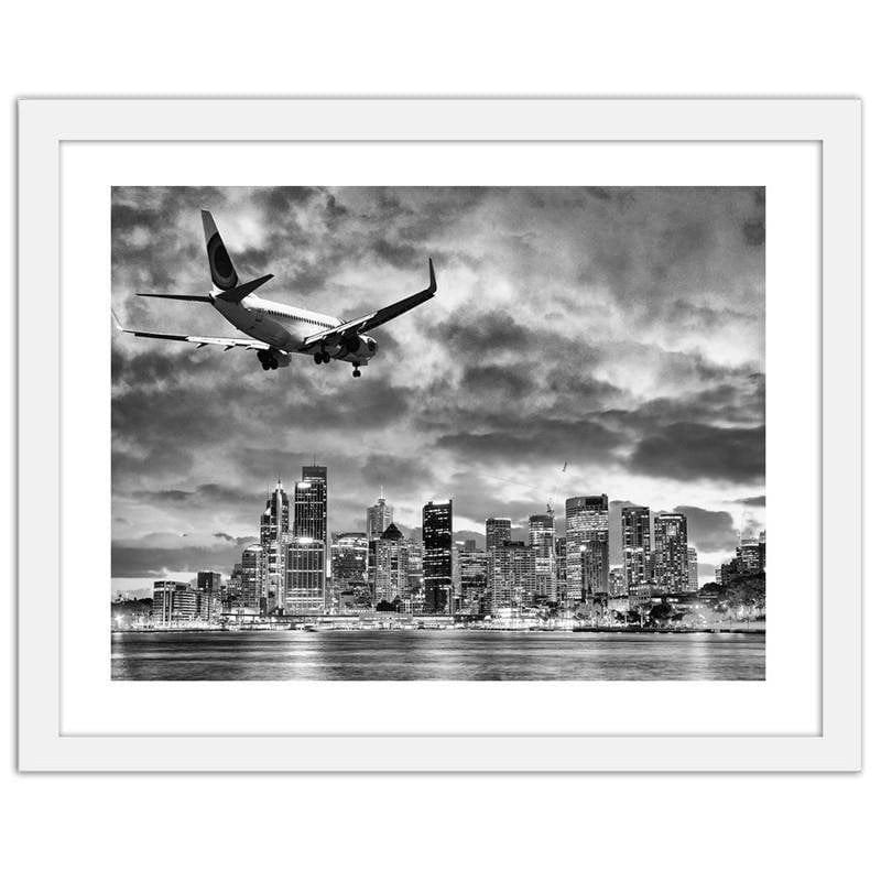 Glezna baltā rāmī - The plane over Sydney Home Trends DECO