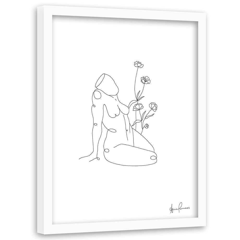 Glezna baltā rāmī - The Posing Woman Home Trends DECO