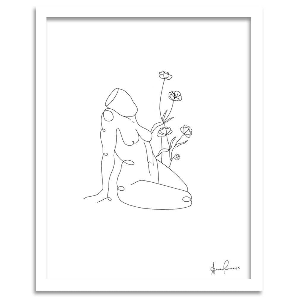 Glezna baltā rāmī - The Posing Woman Home Trends DECO