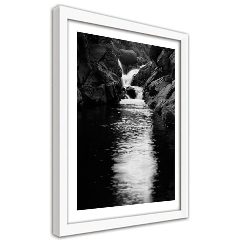 Glezna baltā rāmī - The river among the rocks Home Trends DECO