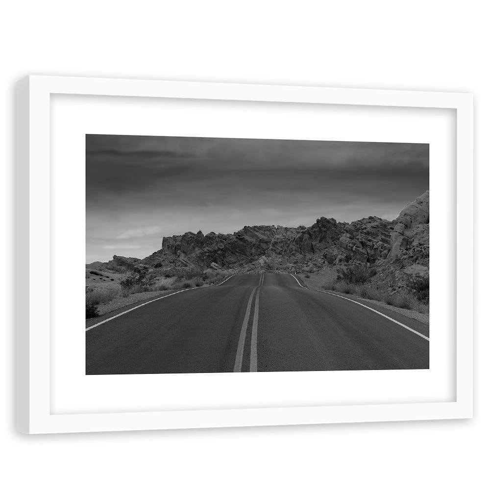 Glezna baltā rāmī - The Road In The Desert 2 Home Trends DECO