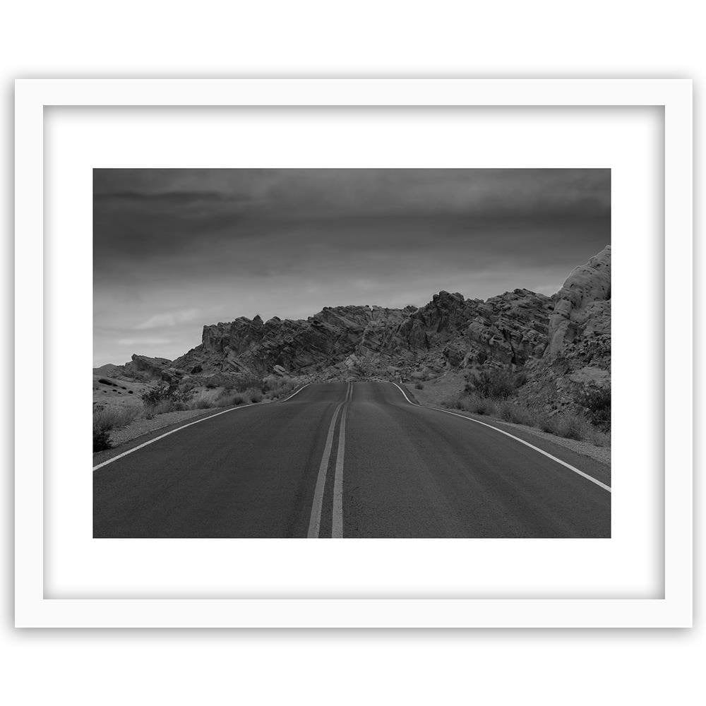 Glezna baltā rāmī - The Road In The Desert 2 Home Trends DECO