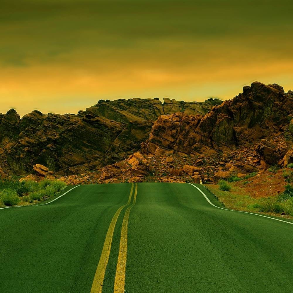 Glezna baltā rāmī - The Road In The Desert 3 Home Trends DECO