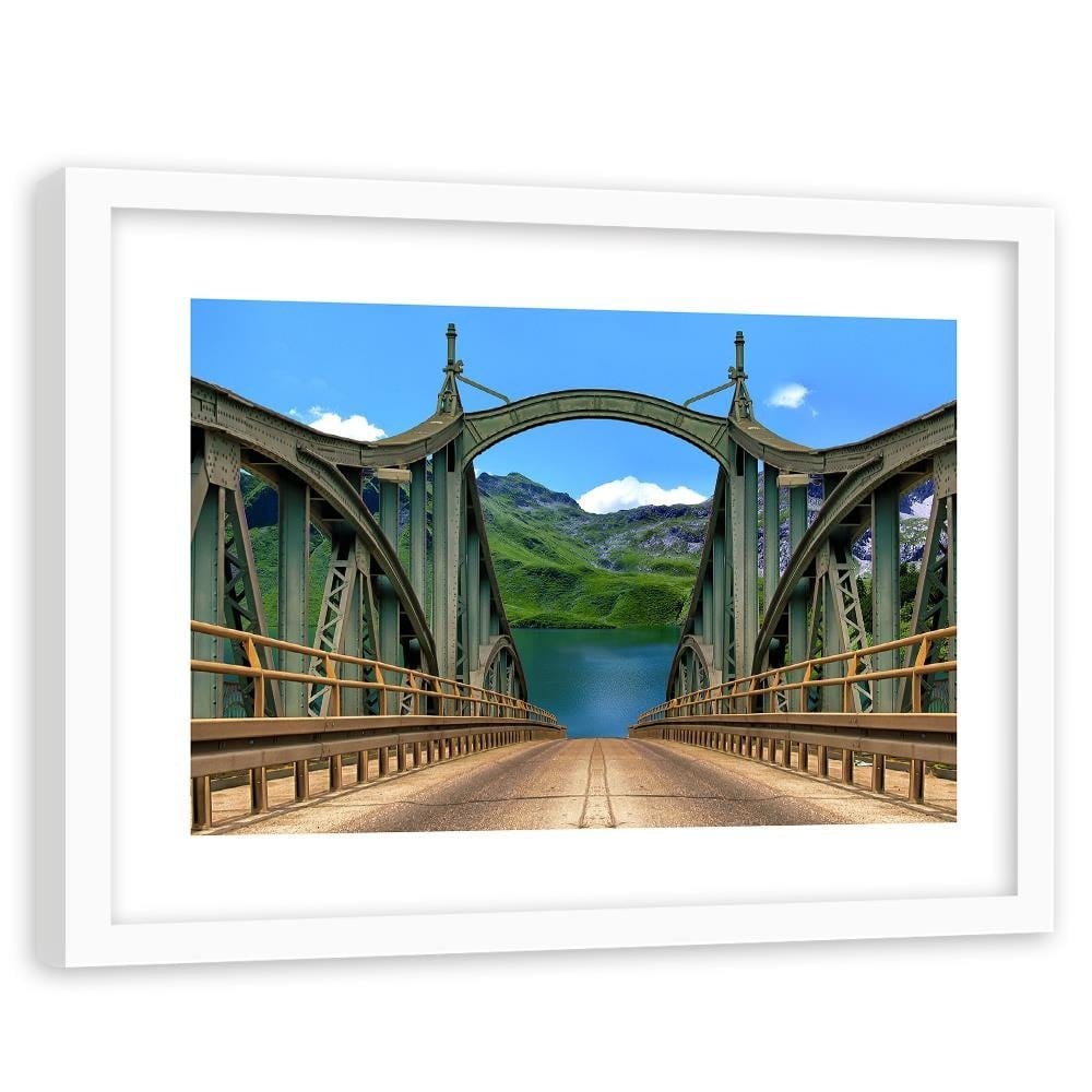 Glezna baltā rāmī - The Road Over The Bridge Home Trends DECO