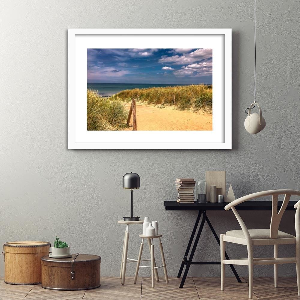 Glezna baltā rāmī - The Road Through The Dunes Home Trends DECO