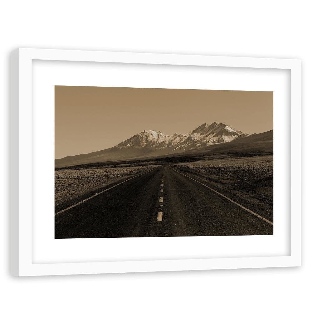Glezna baltā rāmī - The Road Through The Wilderness 1 Home Trends DECO