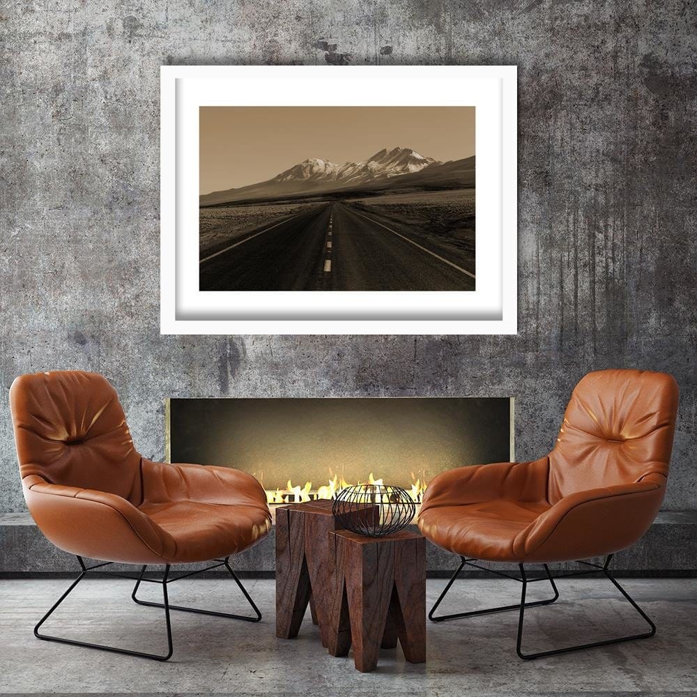 Glezna baltā rāmī - The Road Through The Wilderness 1 Home Trends DECO