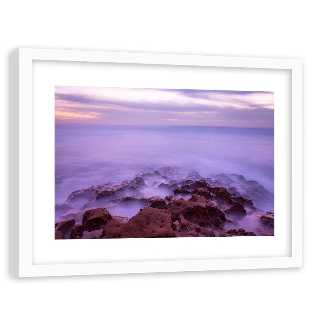 Glezna baltā rāmī - The Rocks In The Fog Home Trends DECO
