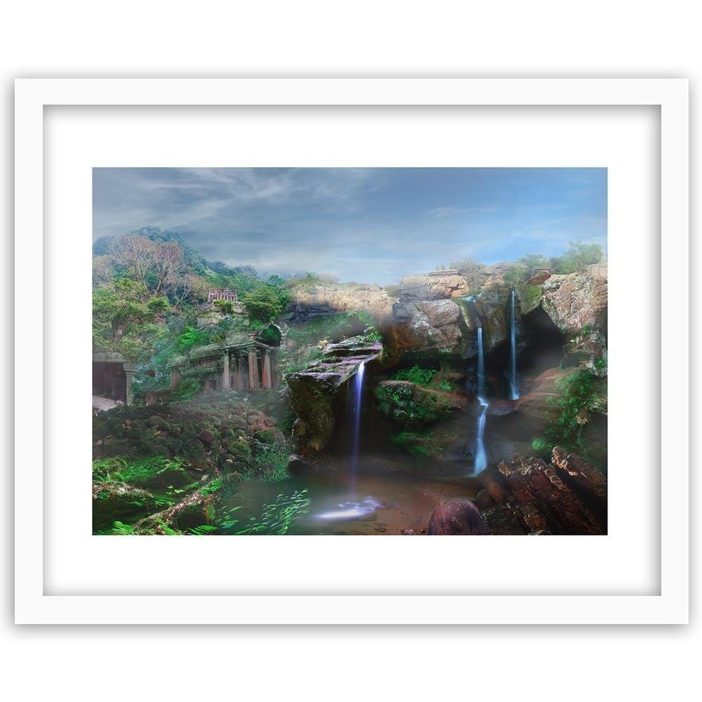 Glezna baltā rāmī - The Ruins Among The Rocks Home Trends DECO