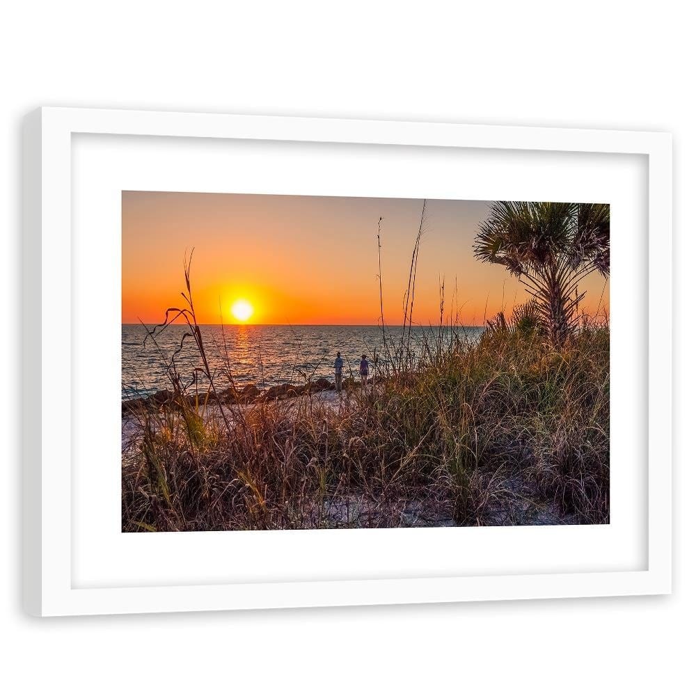 Glezna baltā rāmī - The Sea At Sunset Home Trends DECO