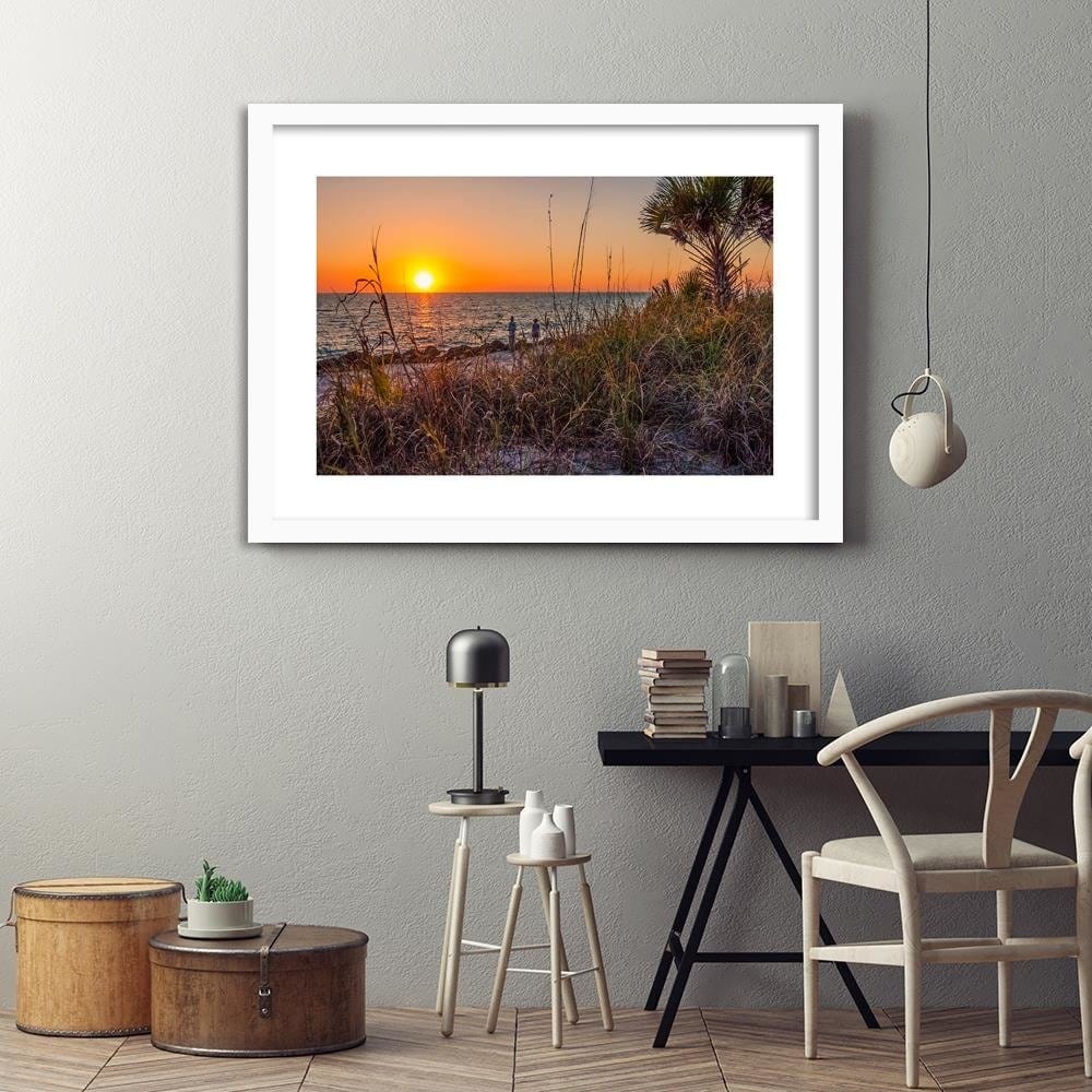 Glezna baltā rāmī - The Sea At Sunset Home Trends DECO