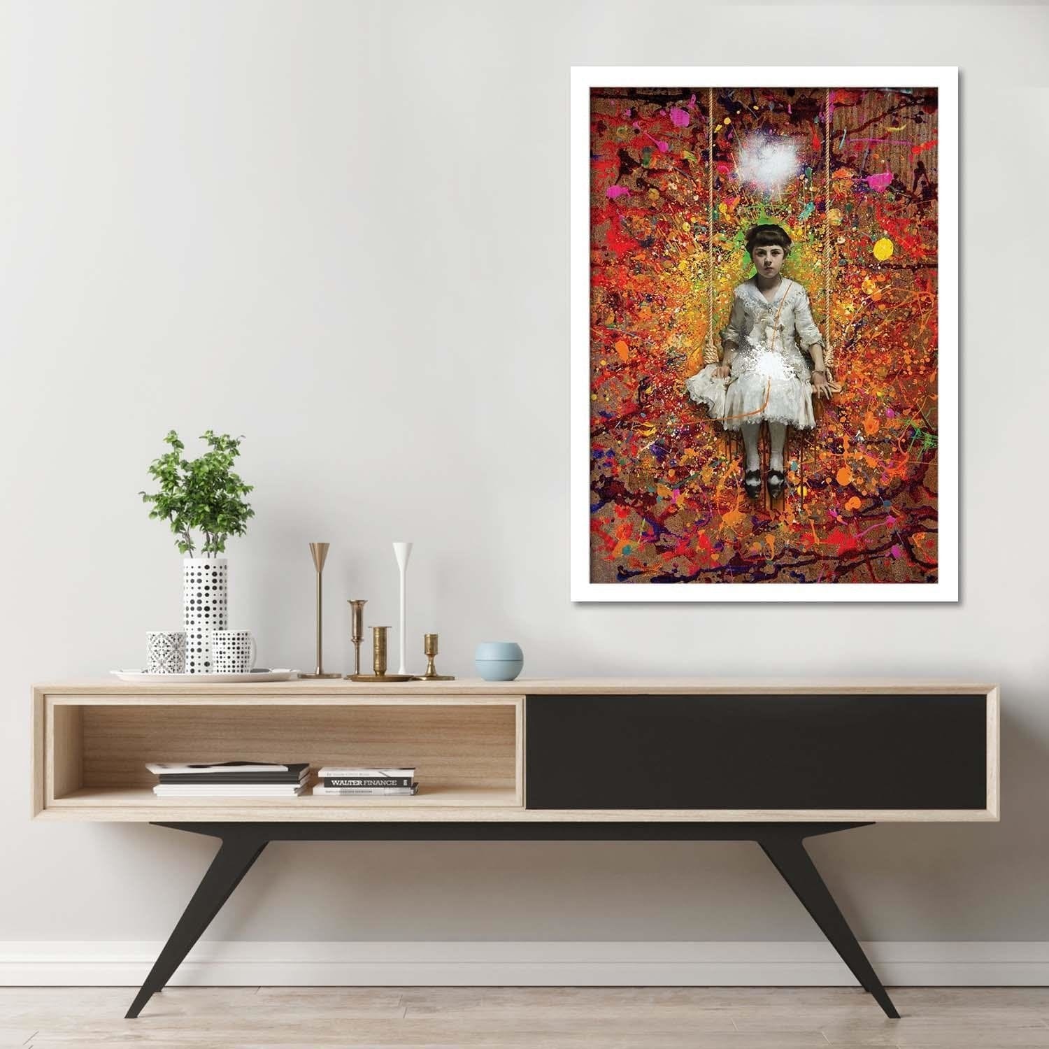 Glezna baltā rāmī - The Swing Home Trends DECO