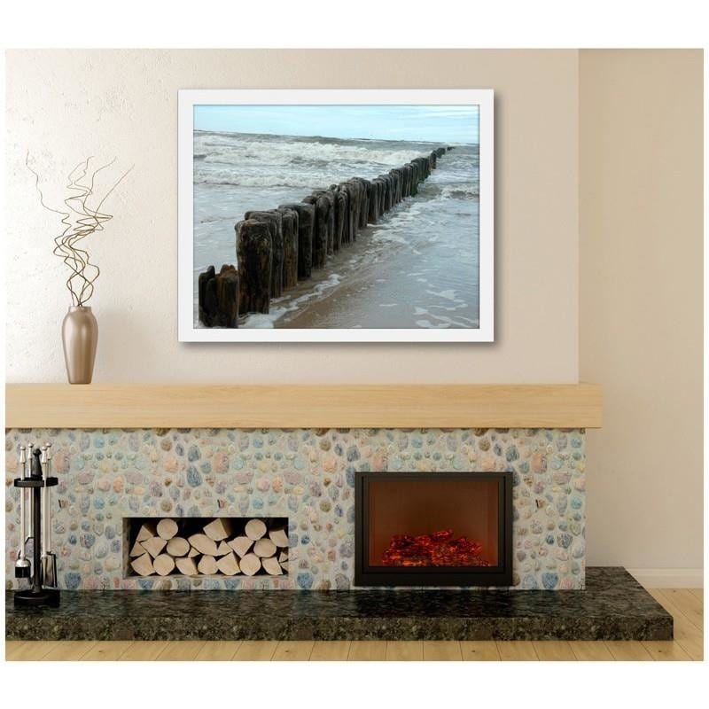 Glezna baltā rāmī - The waves on the Baltic Sea Home Trends DECO