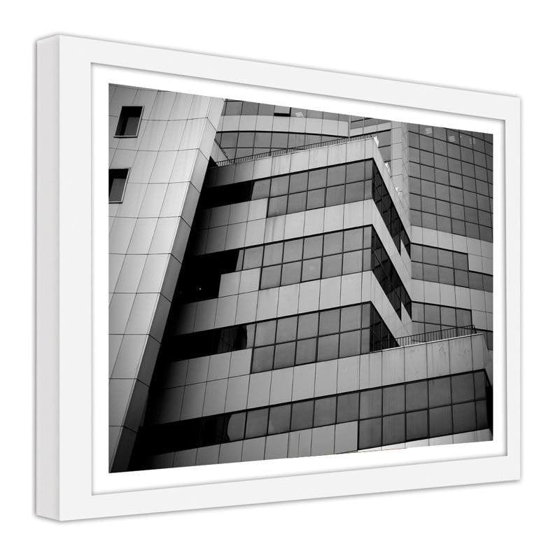 Glezna baltā rāmī - The windows of the skyscraper Home Trends DECO