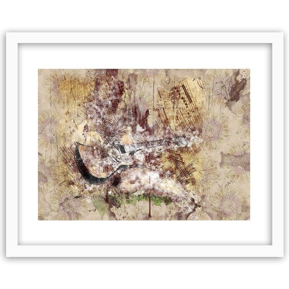 Glezna baltā rāmī - The Woman With A Guitar Abstraction Home Trends DECO