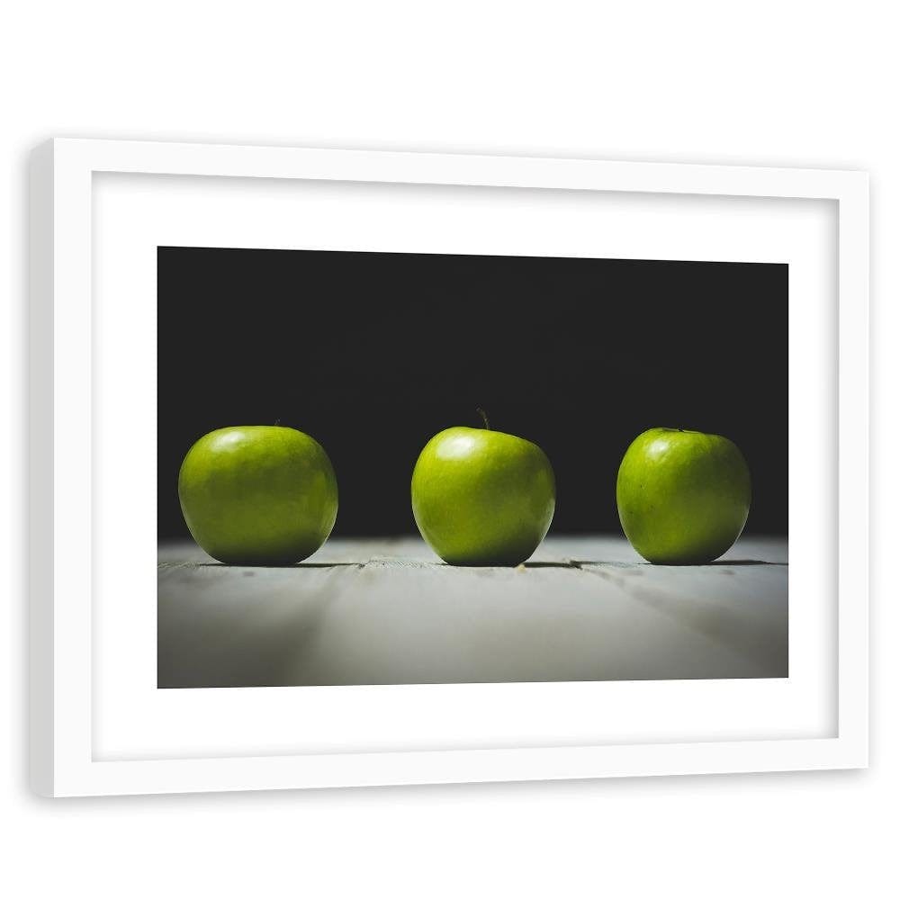 Glezna baltā rāmī - Three Green Apples Home Trends DECO