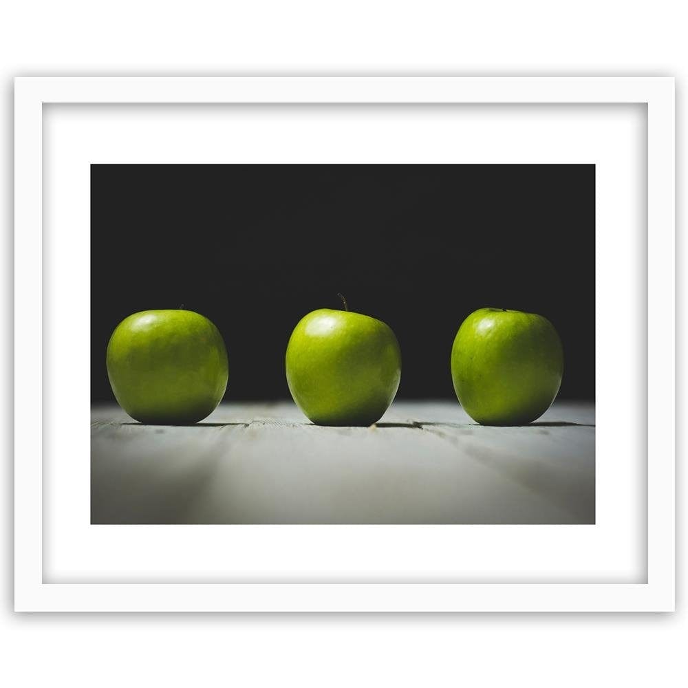 Glezna baltā rāmī - Three Green Apples Home Trends DECO