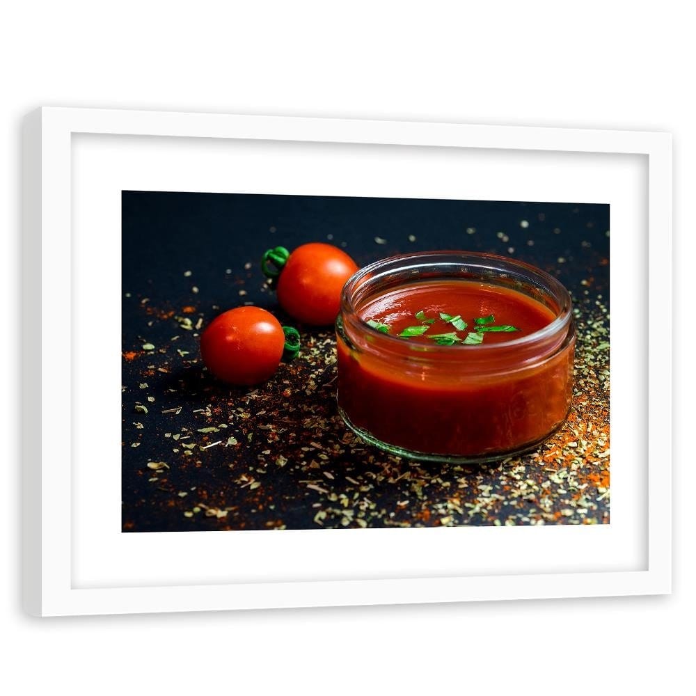 Glezna baltā rāmī - Tomato Cream Home Trends DECO