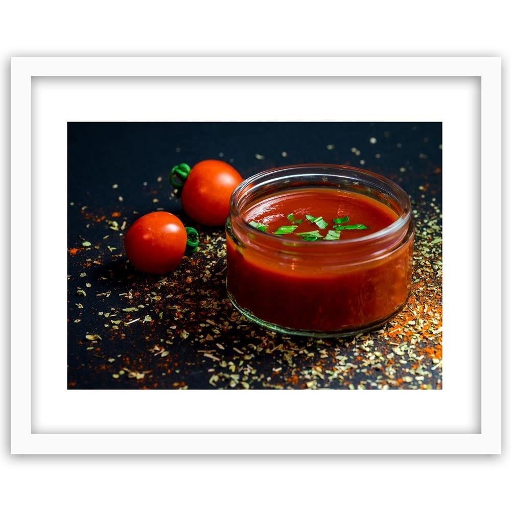 Glezna baltā rāmī - Tomato Cream Home Trends DECO