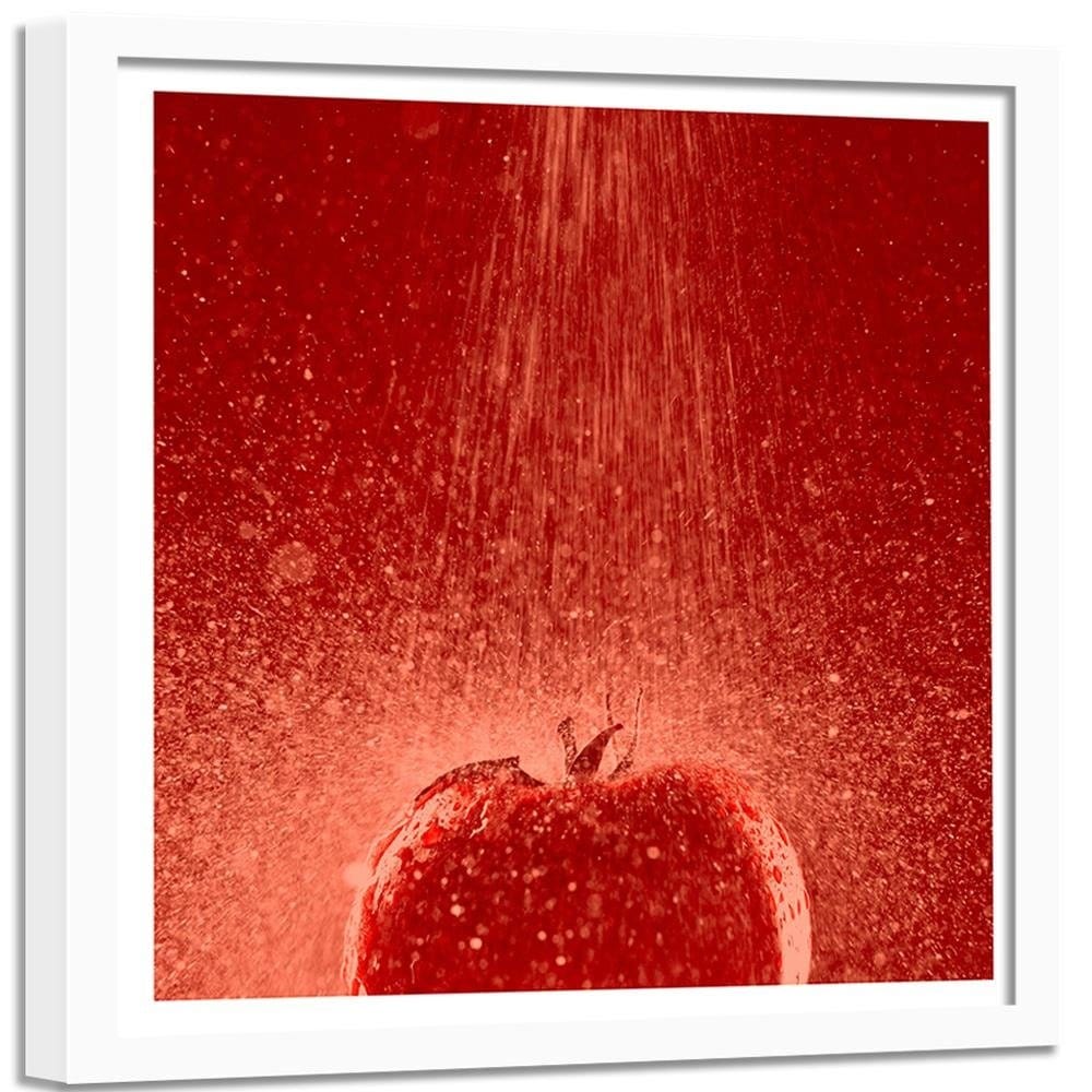Glezna baltā rāmī - Tomato In The Stream Of Water Home Trends DECO