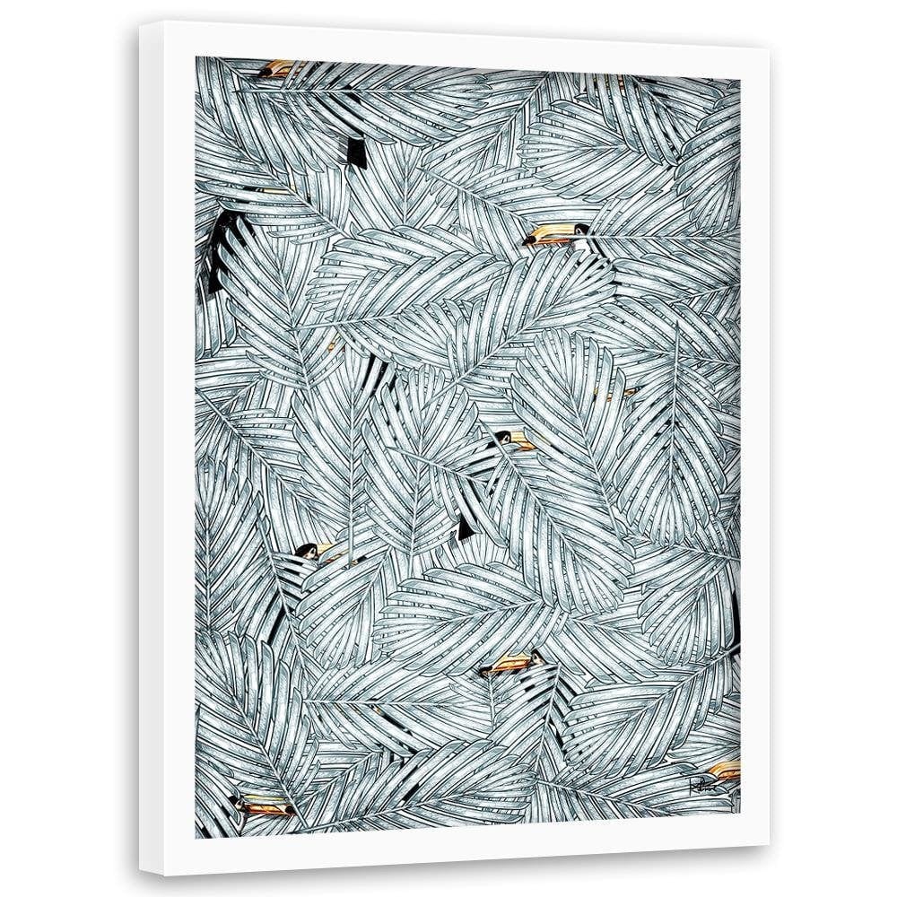 Glezna baltā rāmī - Toucan Image Animal Print Grey Home Trends DECO