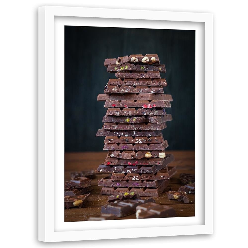 Glezna baltā rāmī - Tower With Chocolate Dessert Home Trends DECO