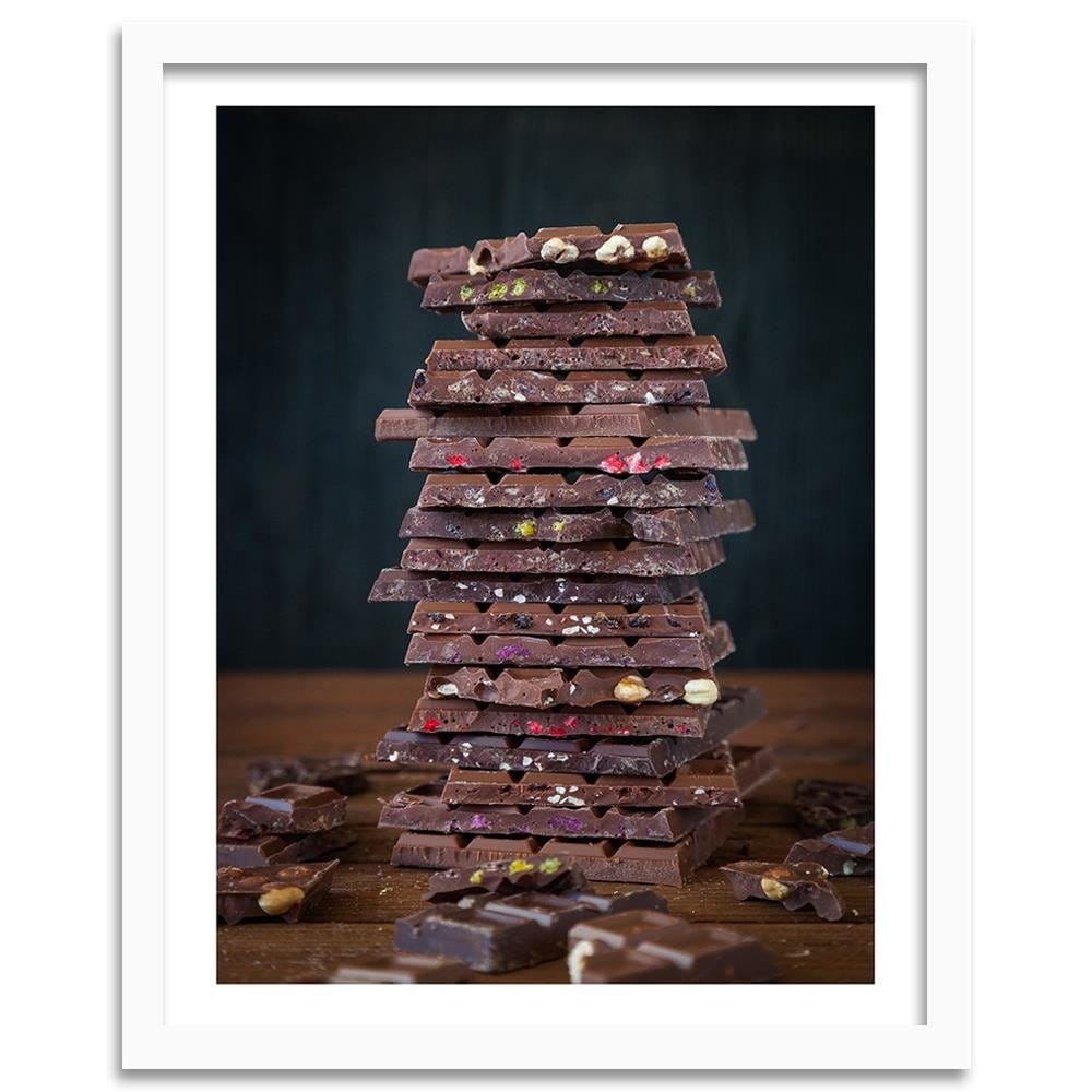 Glezna baltā rāmī - Tower With Chocolate Dessert Home Trends DECO