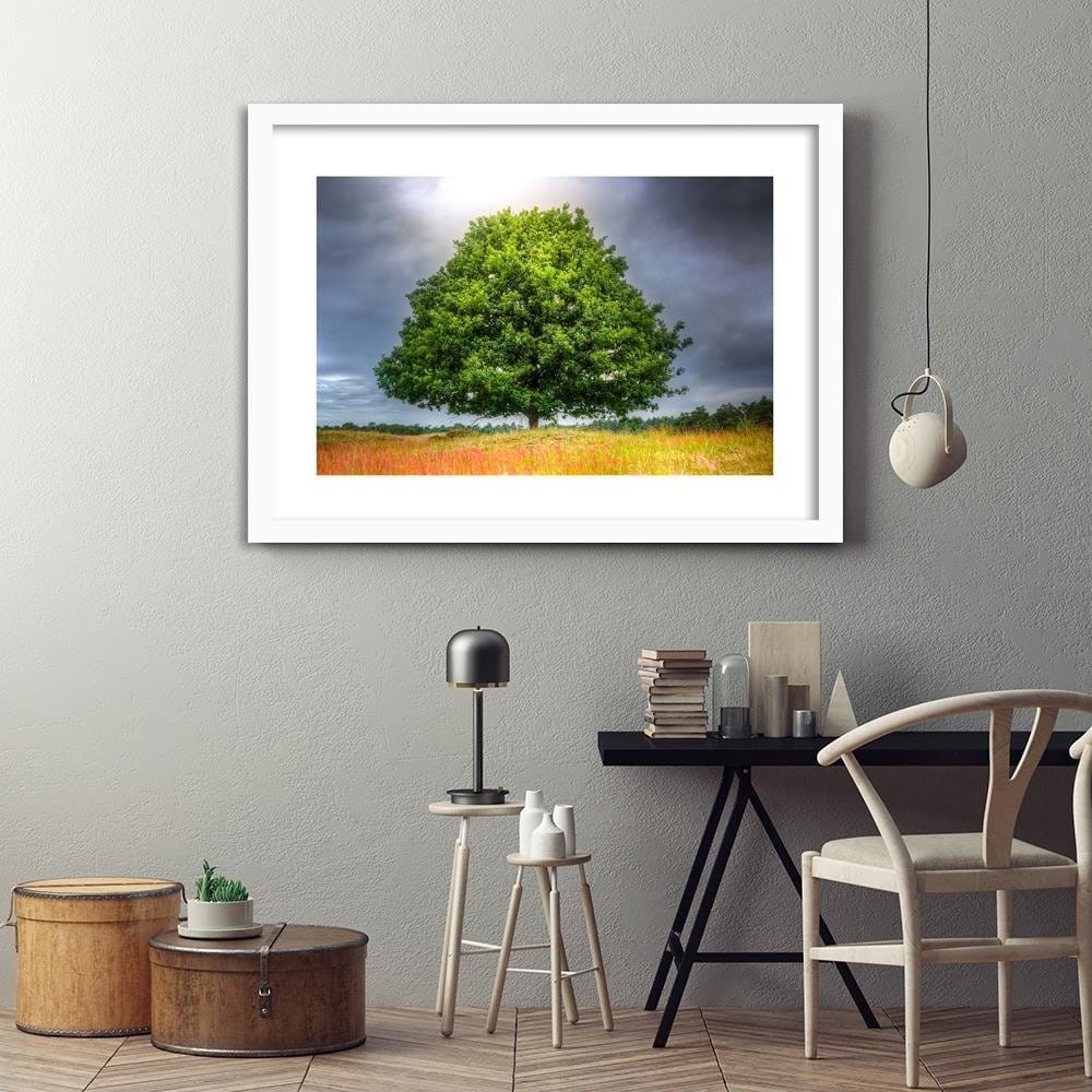 Glezna baltā rāmī - Tree Before The Storm Home Trends DECO