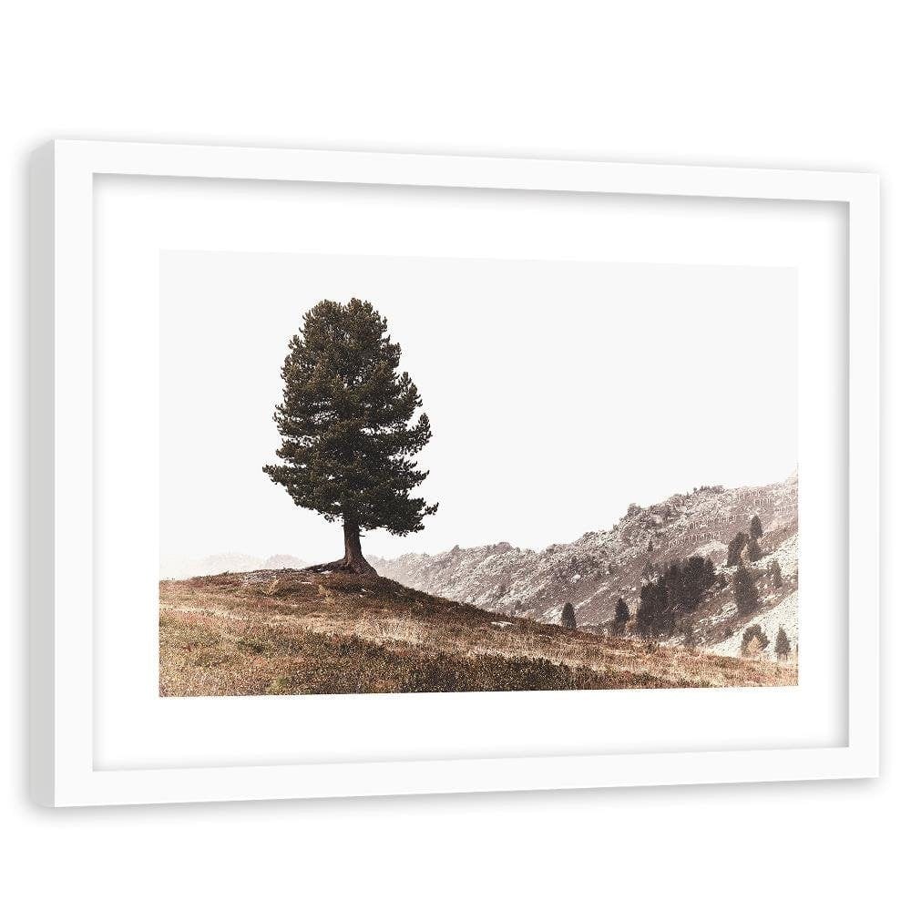 Glezna baltā rāmī - Tree On The Hills Home Trends DECO