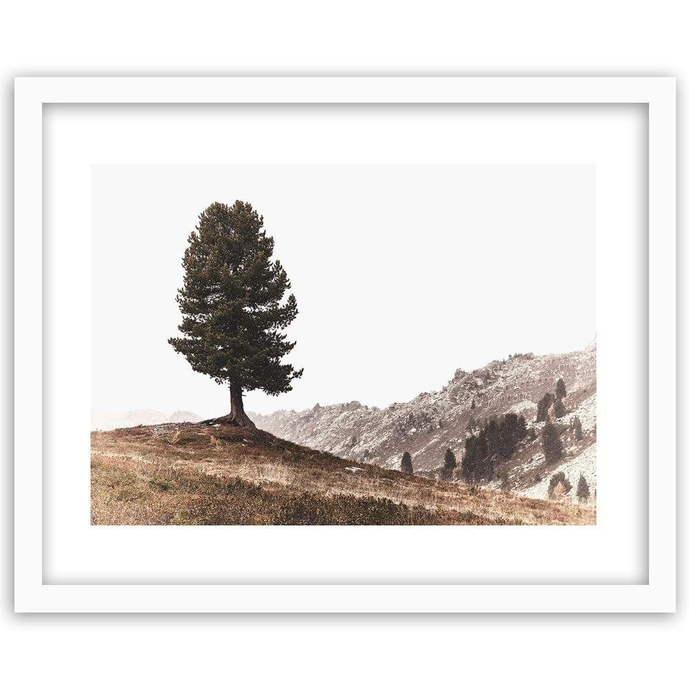 Glezna baltā rāmī - Tree On The Hills Home Trends DECO