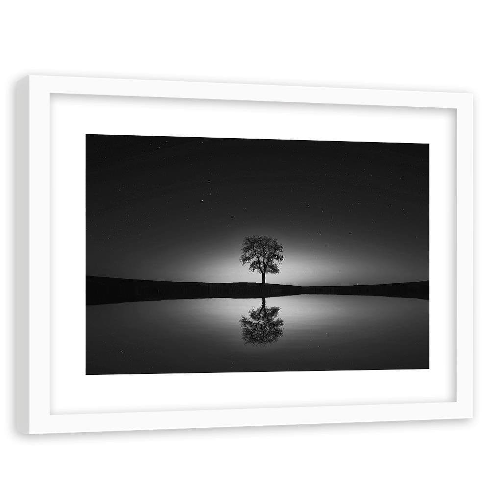 Glezna baltā rāmī - Tree Under The Starry Sky 2 Home Trends DECO