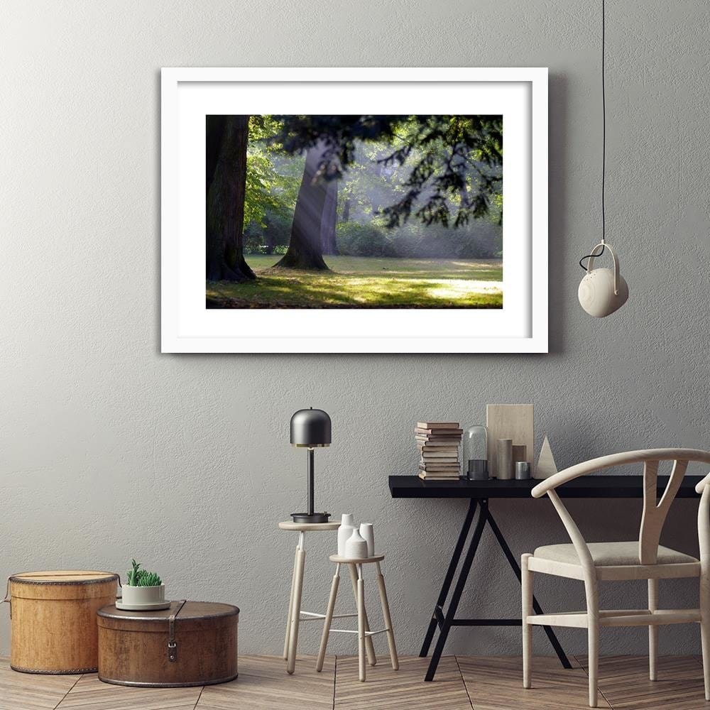 Glezna baltā rāmī - Trees In The Park Home Trends DECO