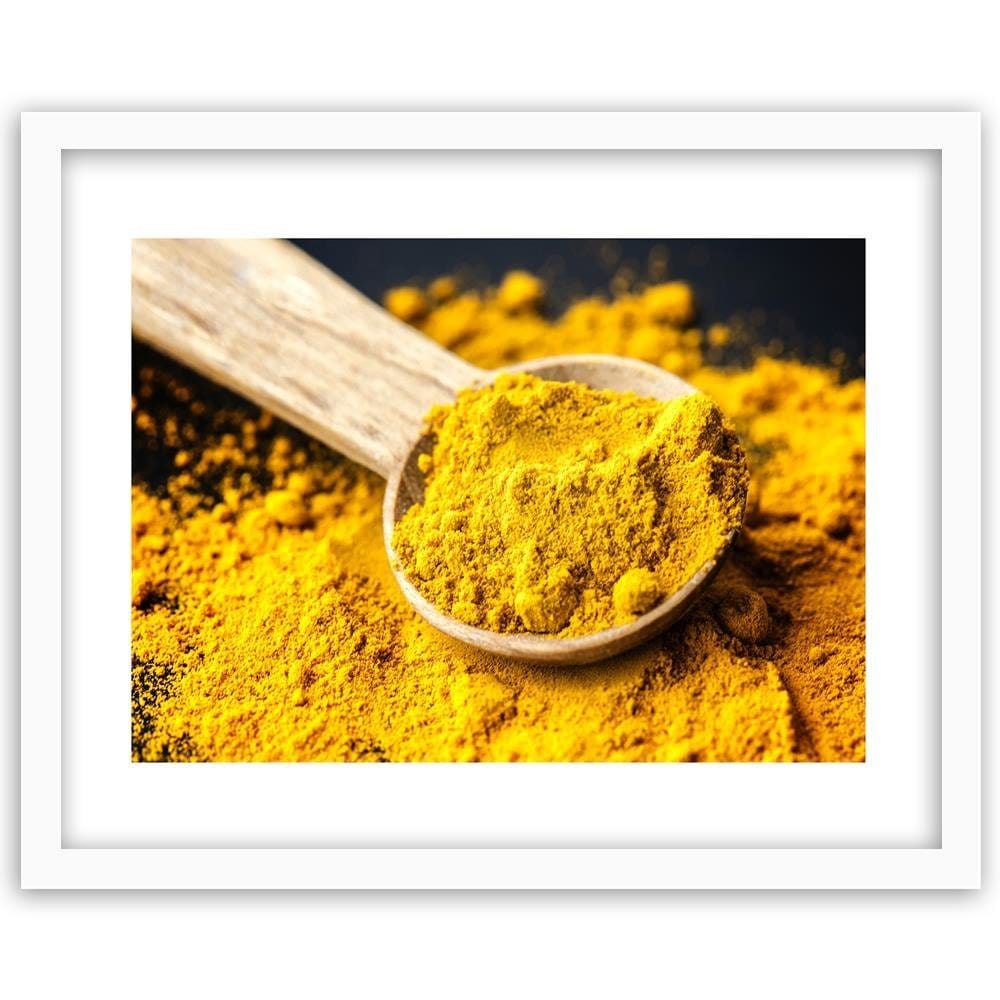 Glezna baltā rāmī - Turmeric Home Trends DECO